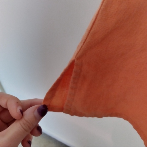 Laura Ashley Orange 100% Linen Sleeveless Button Front Vest Blouse Size Small - Picture 5 of 8